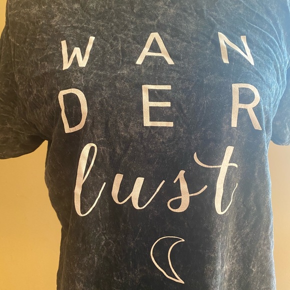 WanderLust Black Acid Wash Tee - Picture 3 of 6